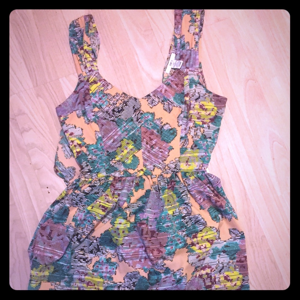 Open, back tie mini dress